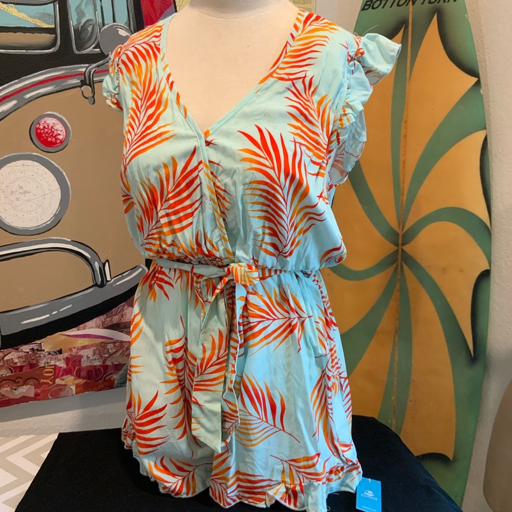 Cupshe Orange Leaf Print Jumpsuit